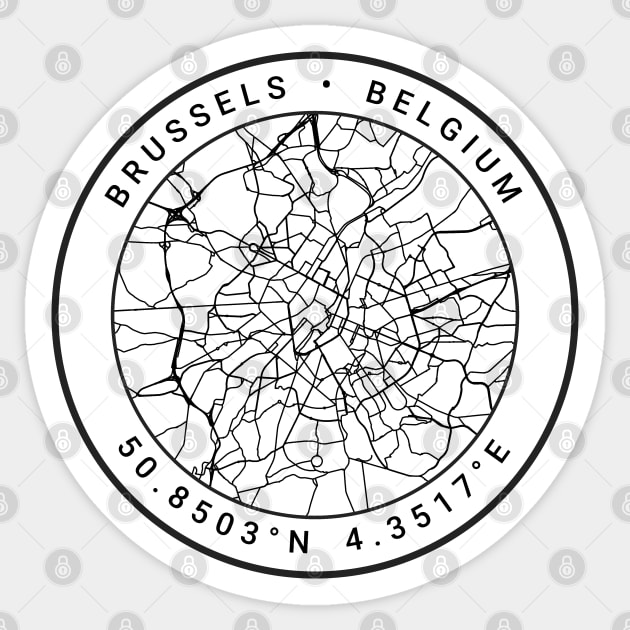 Brussels Map Sticker by Ryan-Cox